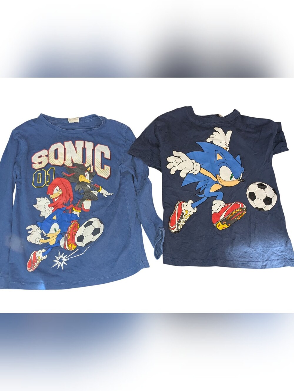 H&M Blue Sonic Soccer Graphic Long Sleeve Tee
